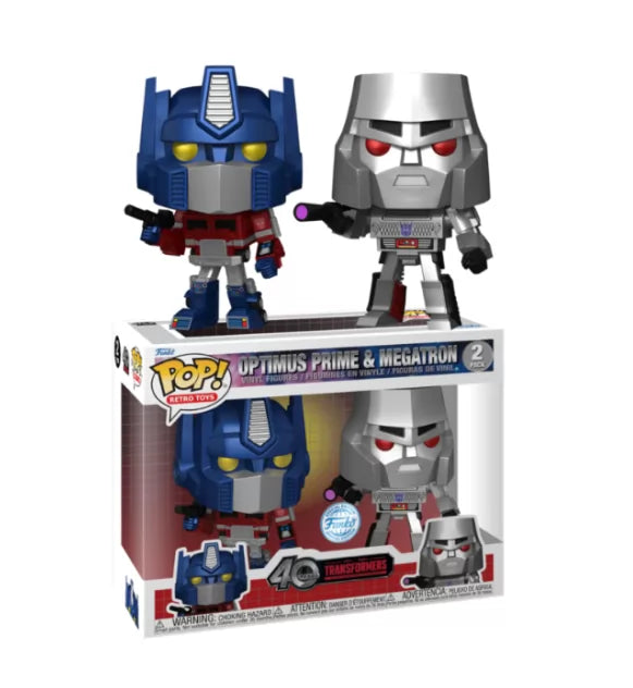 FUNKO POP TRANSFORMERS 2 PACK OPTIMUS PRIME+MEGATRON 40TH